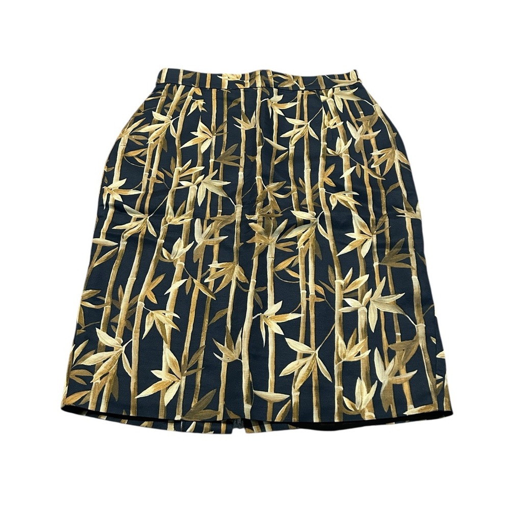 LES COPAINS bamboo and leaves pencil skirt